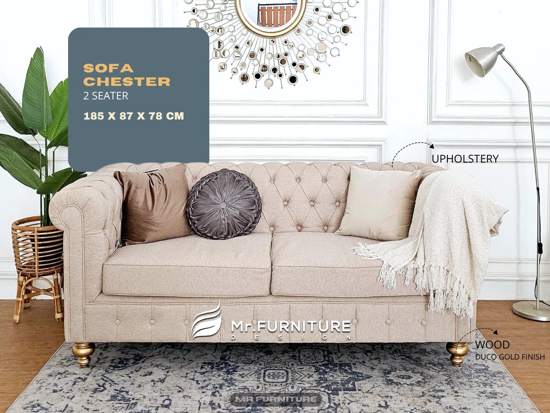 Sofa Chesterfield Dua Dudukan