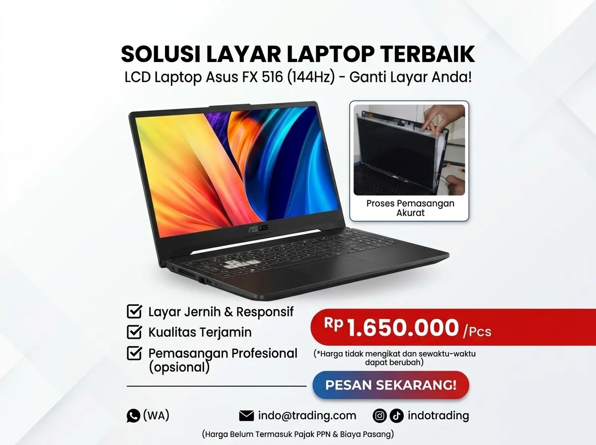 Menjual Layar LCD Laptop ASUS FX 516 144Hz