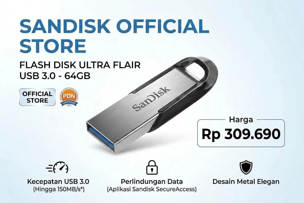 SanDisk 64GB Ultra Flair USB 3.0 Flash Drive