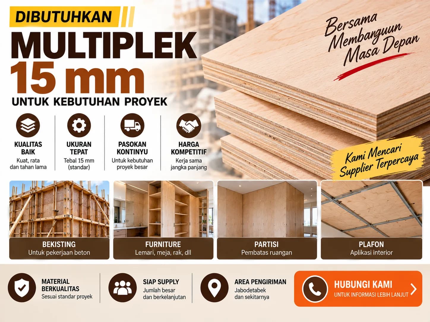 Penyediaan Papan Lapis, Siap Antar